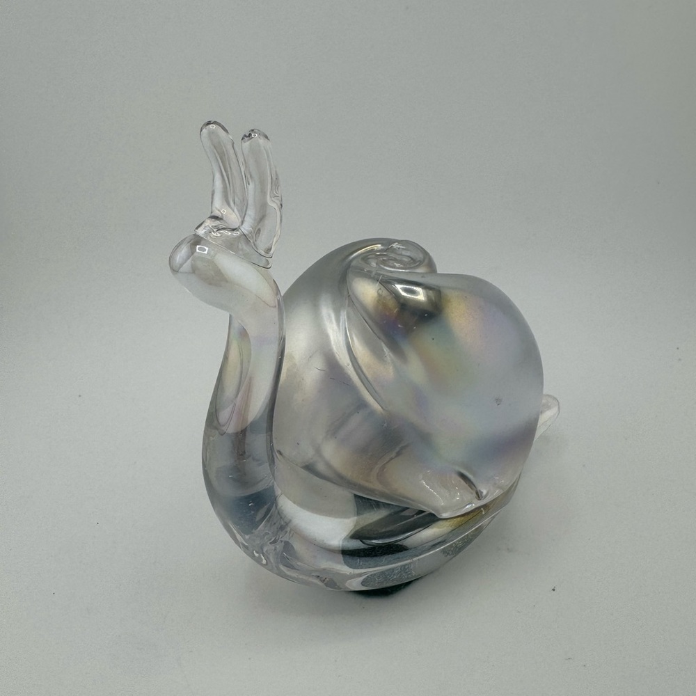 Iridescent Blown Glass Snail Figurine